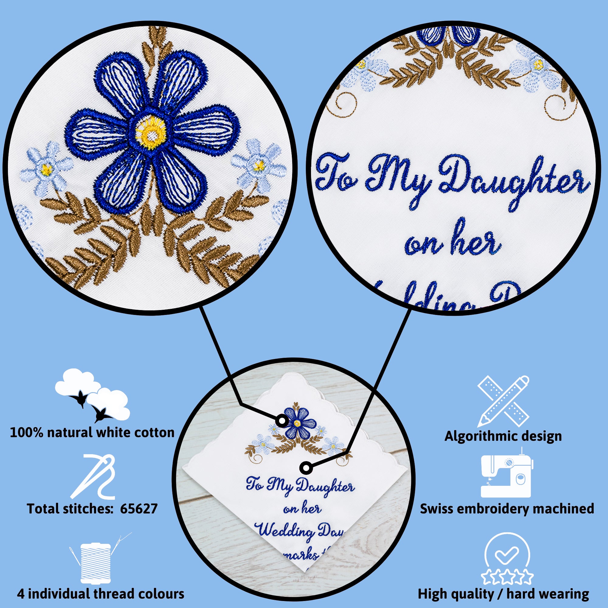 The Original “Happy Tears” To My Daughter Wedding Handkerchief