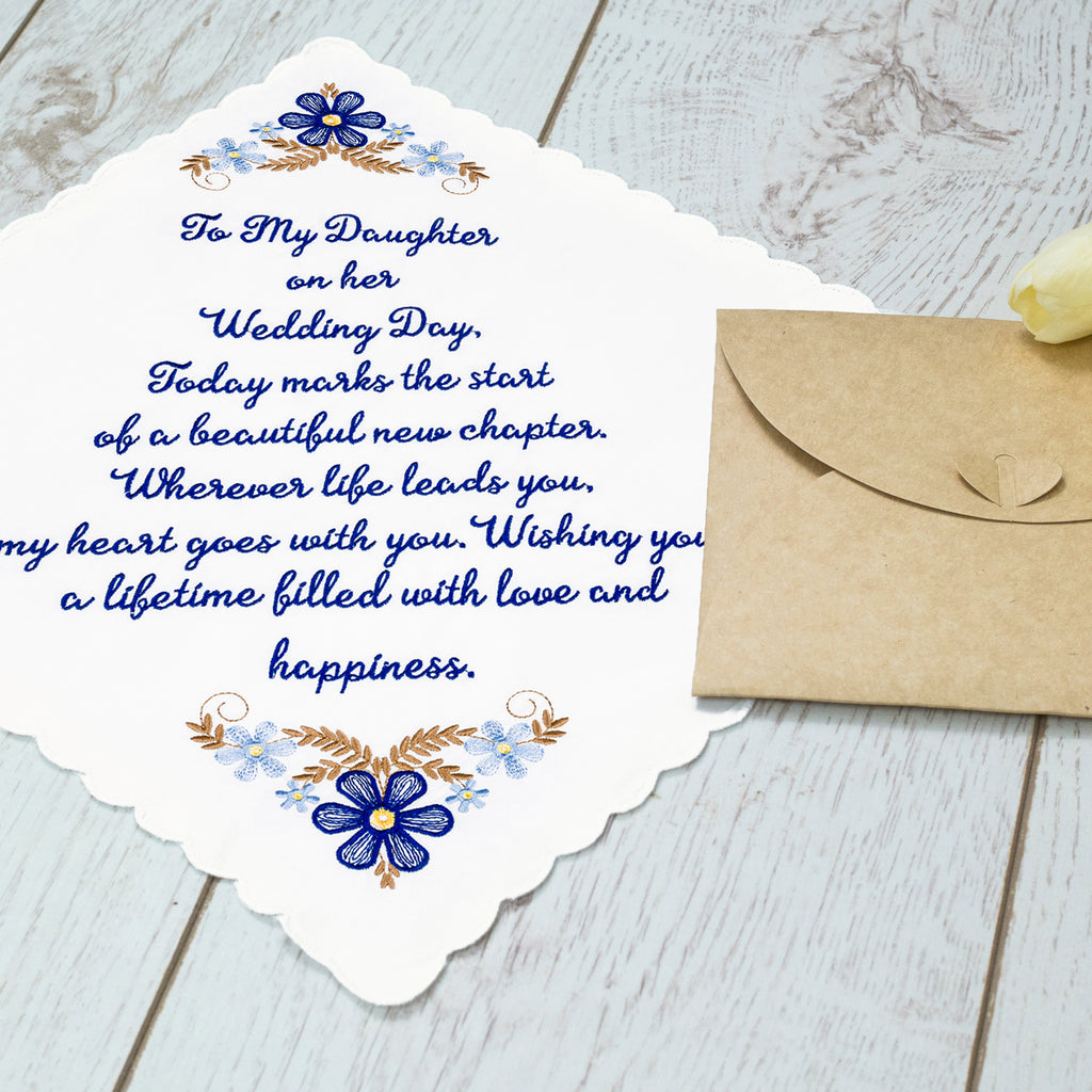 The Original “Happy Tears” To My Daughter Wedding Handkerchief