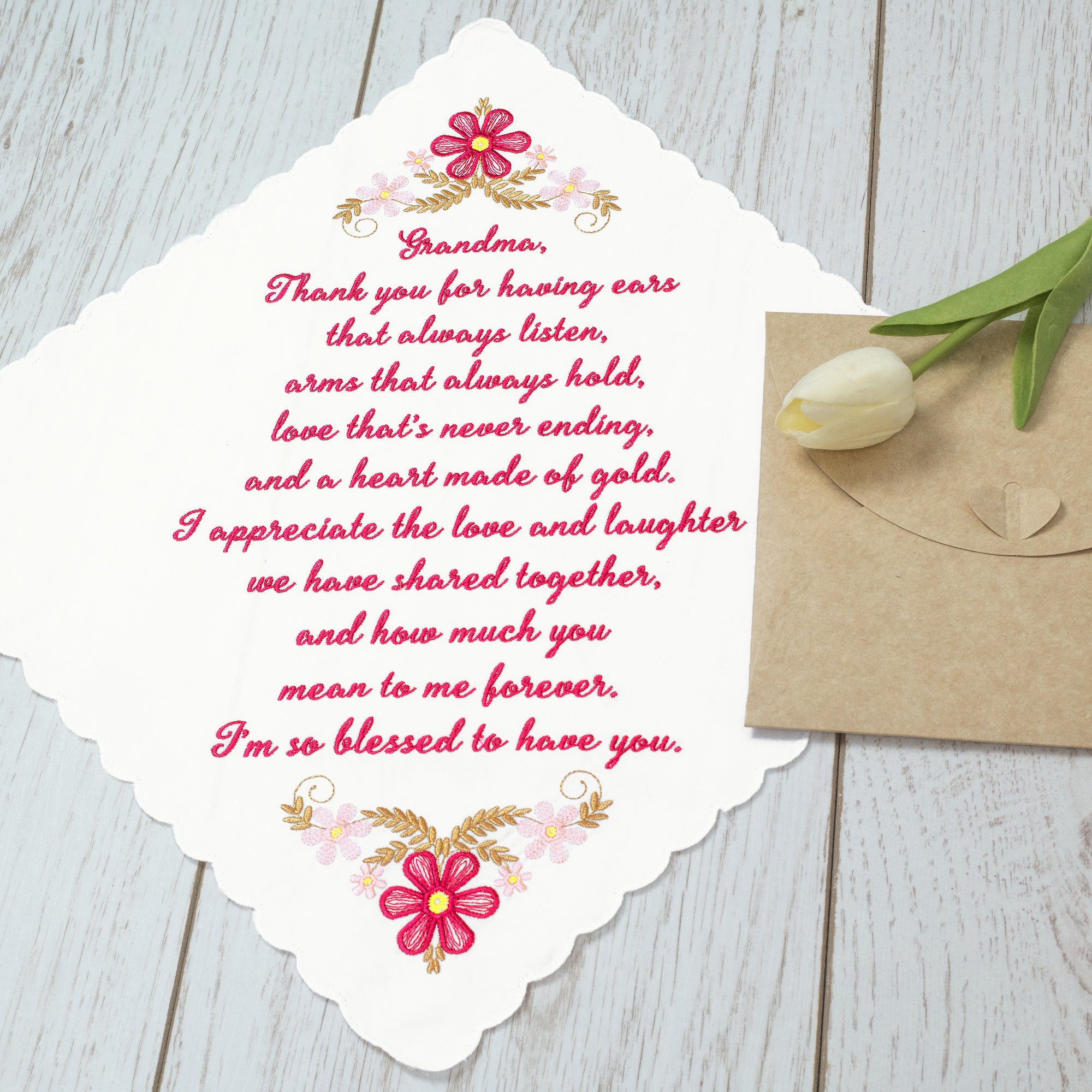 The Original “Happy Tears” Grandma Wedding Handkerchief