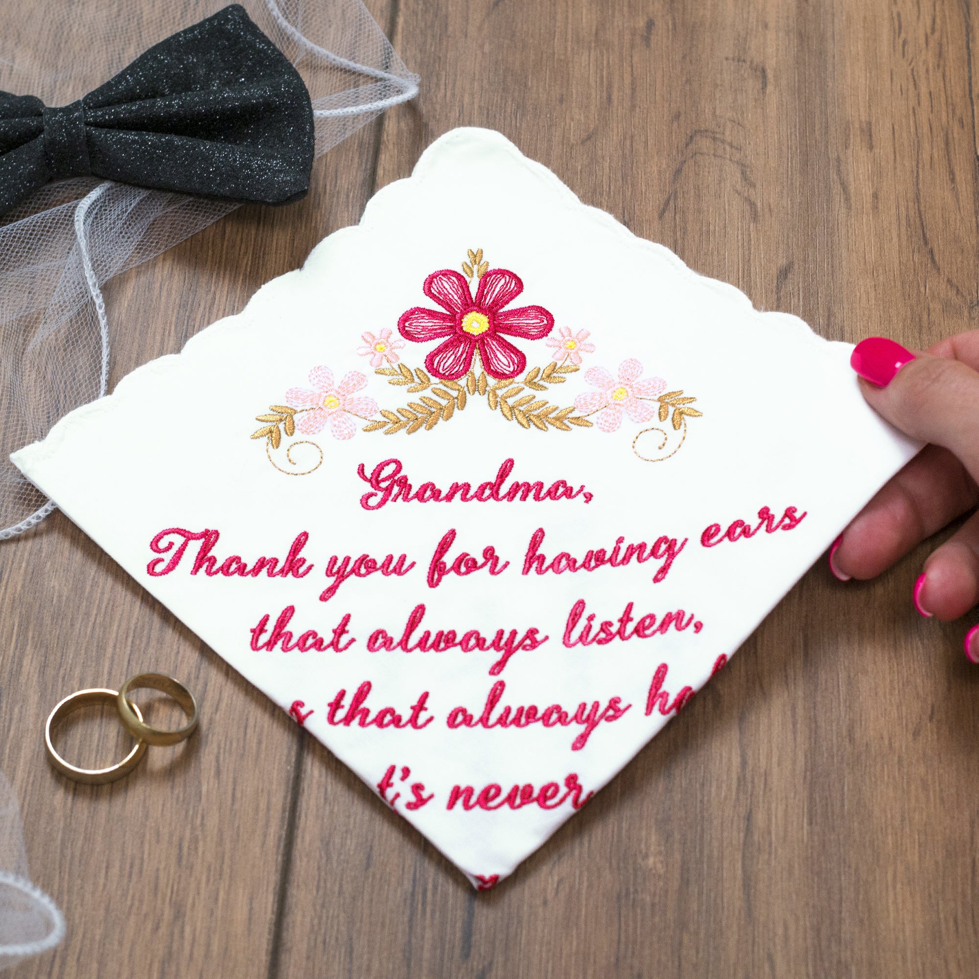 The Original “Happy Tears” Grandma Wedding Handkerchief