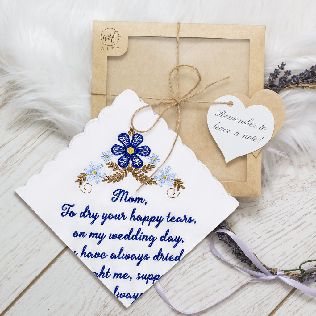 The Original “Happy Tears” Mom (Blue) Wedding Handkerchief