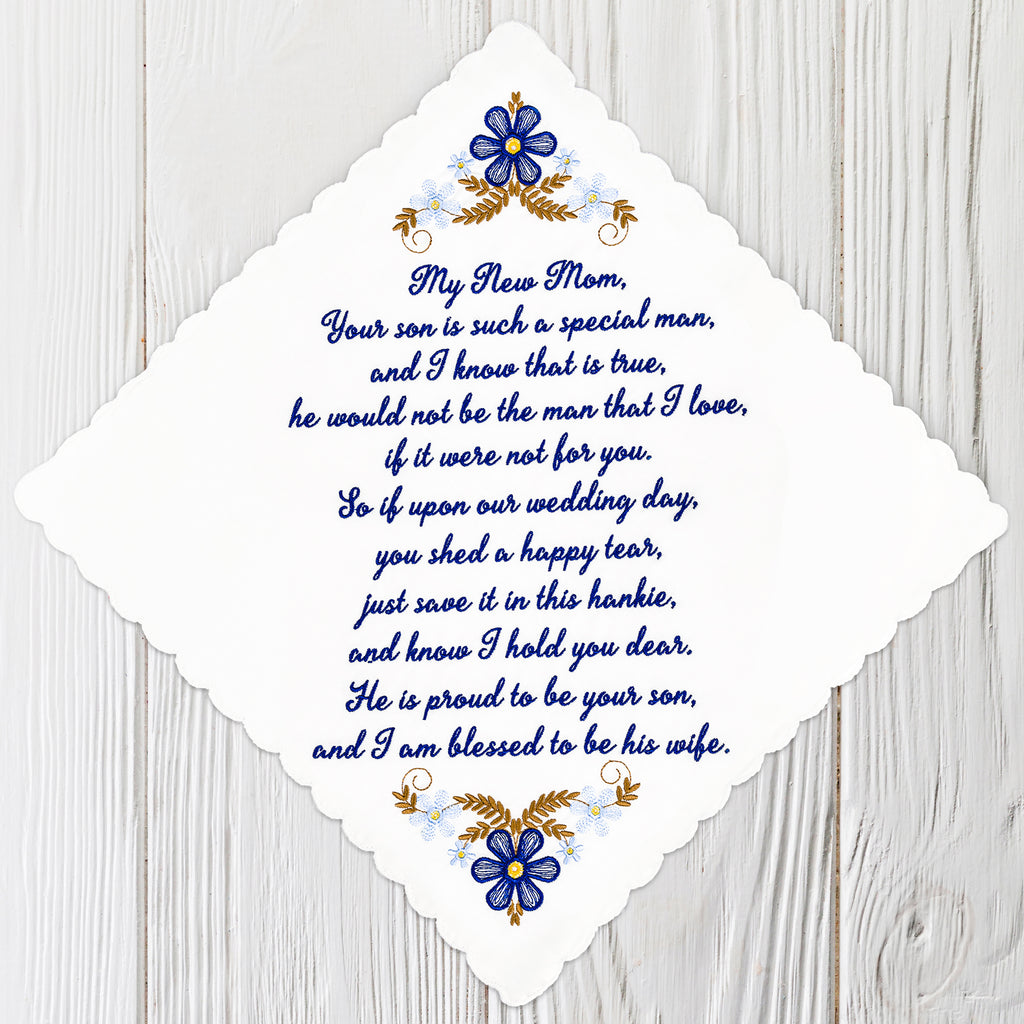 The Original “Happy Tears” New Mom (Blue) Wedding Handkerchief